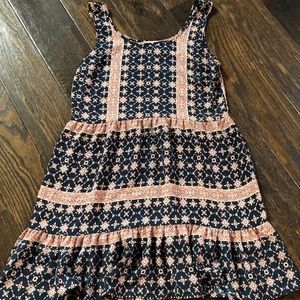 blue and pink patterned dress from altar’d state